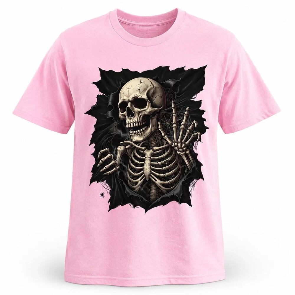 Skeleton T-Shirt, Gothic Horror Halloween Tee, Gildan 5000 Heavy Cotton